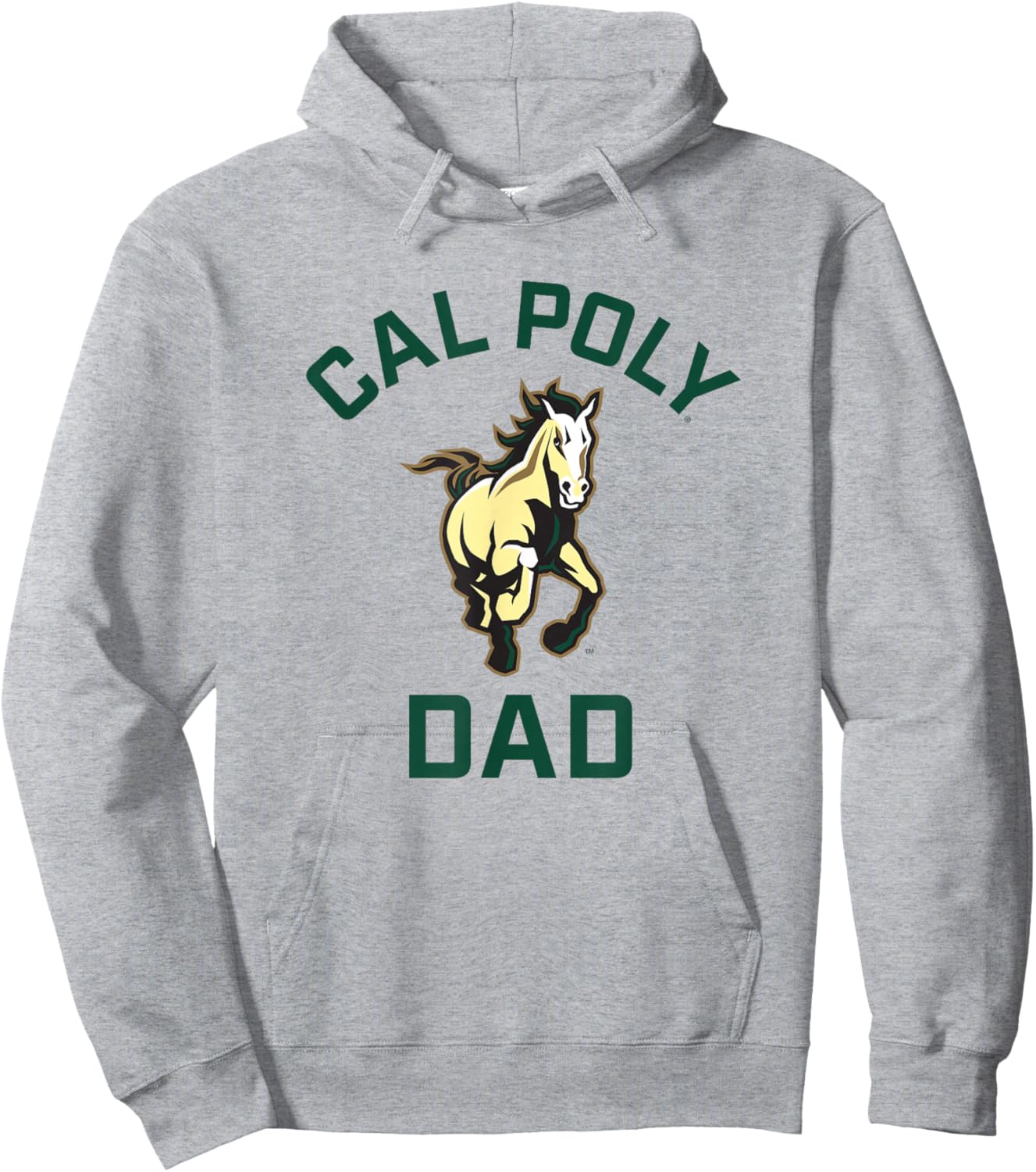 Cal Poly Mustangs Arched Dad Hoodie - Hoodie | Ash