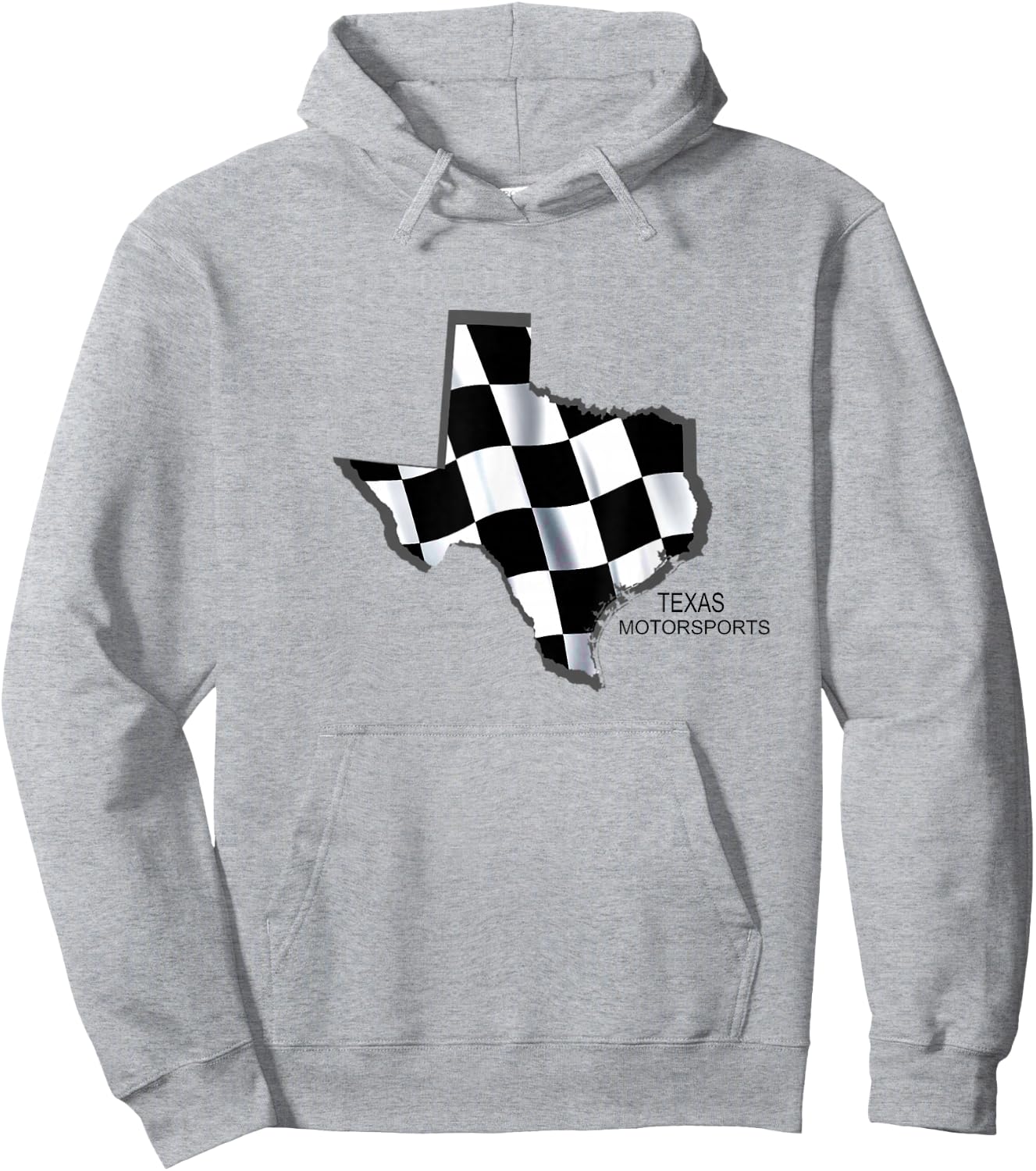 Texas Racing Speedway Checkered Race Flag Hoodie - Hoodie | Ash