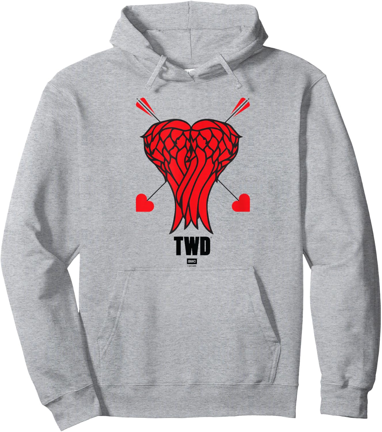 The Walking Dead Daryl Heart Wings Hoodie - Hoodie | Ash