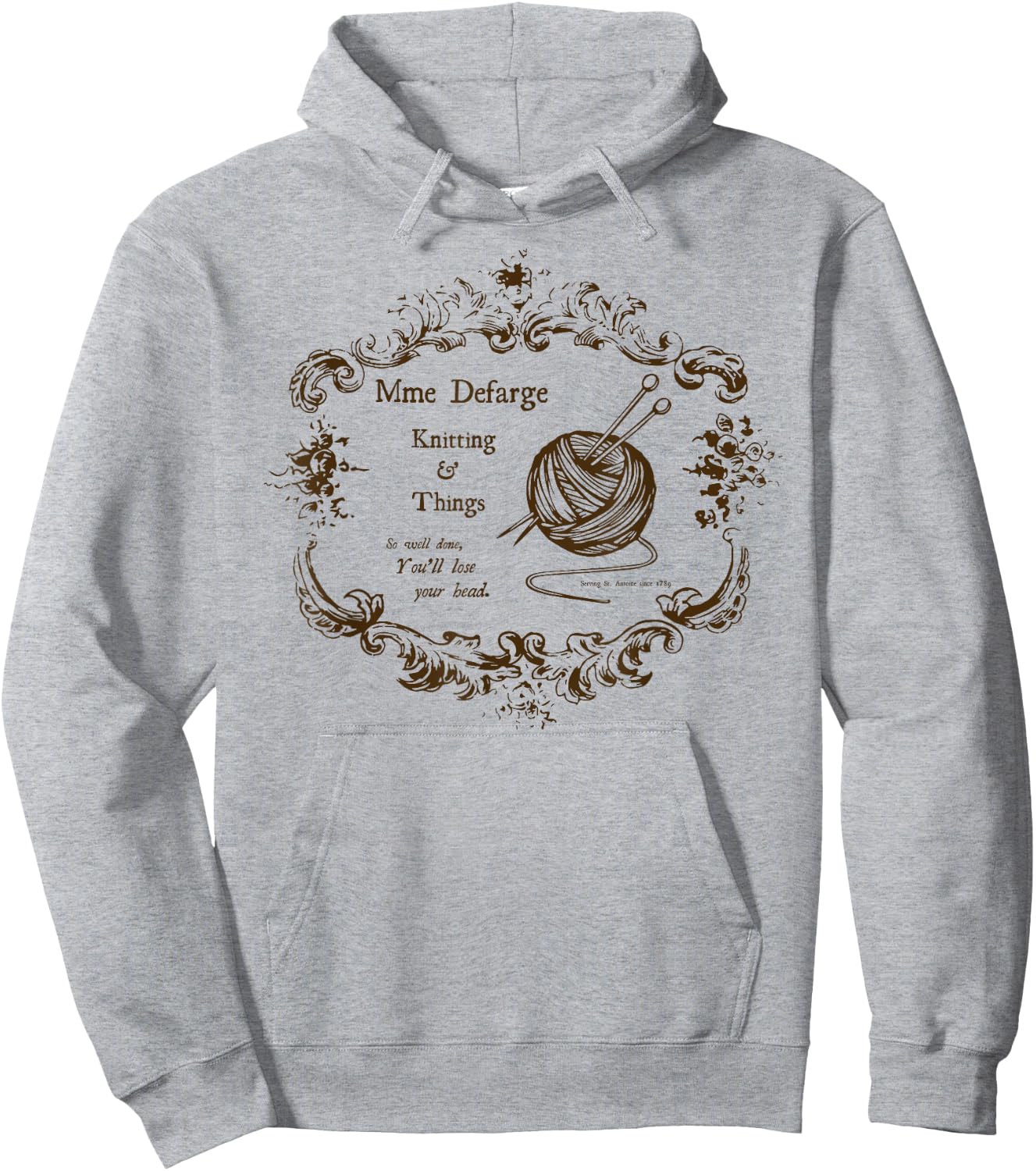 Madame Defarge's Knitting Hoodie - Hoodie | Ash