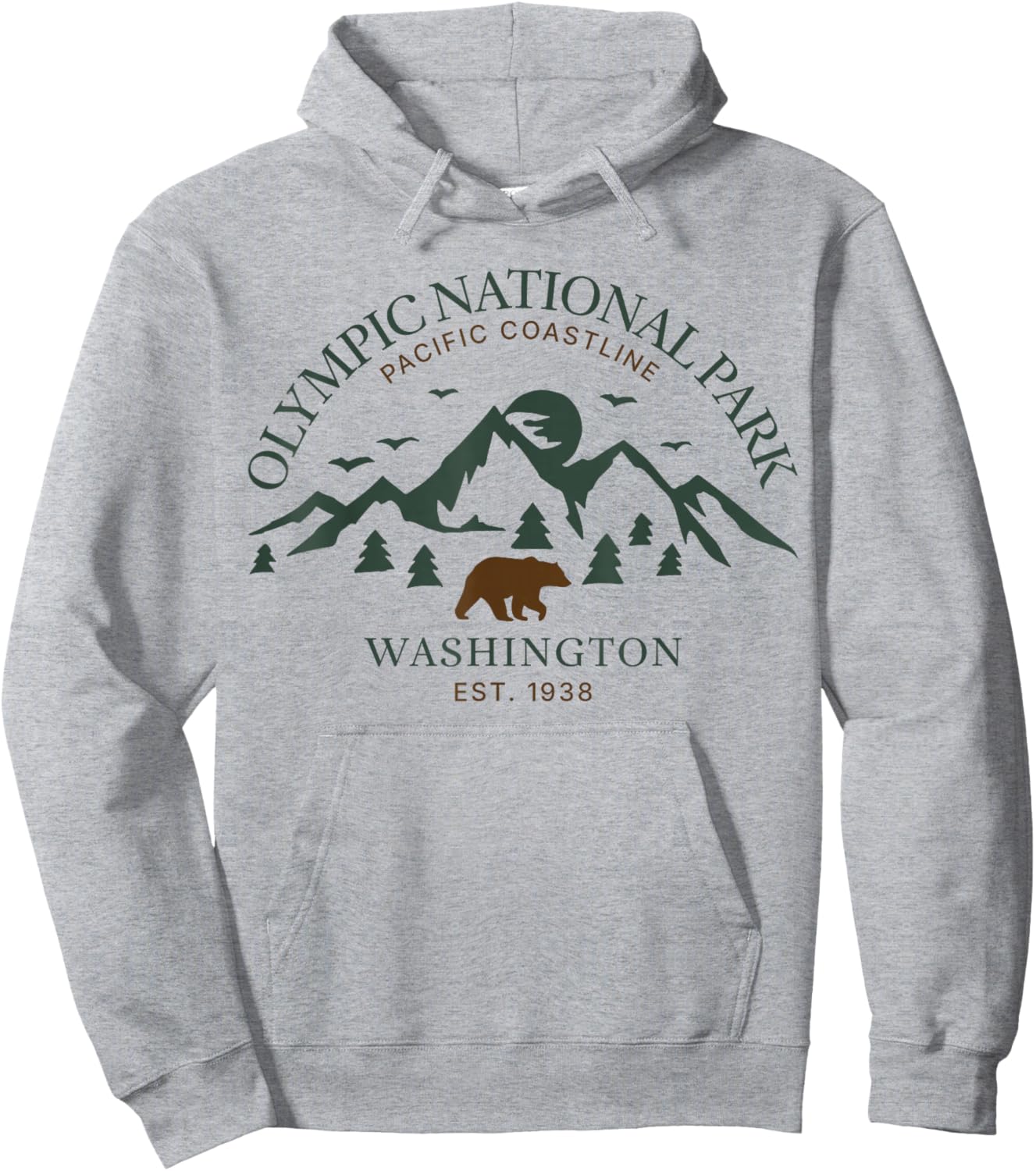 Olympic National Park Washington Mountains Hoodie - Hoodie | Ash