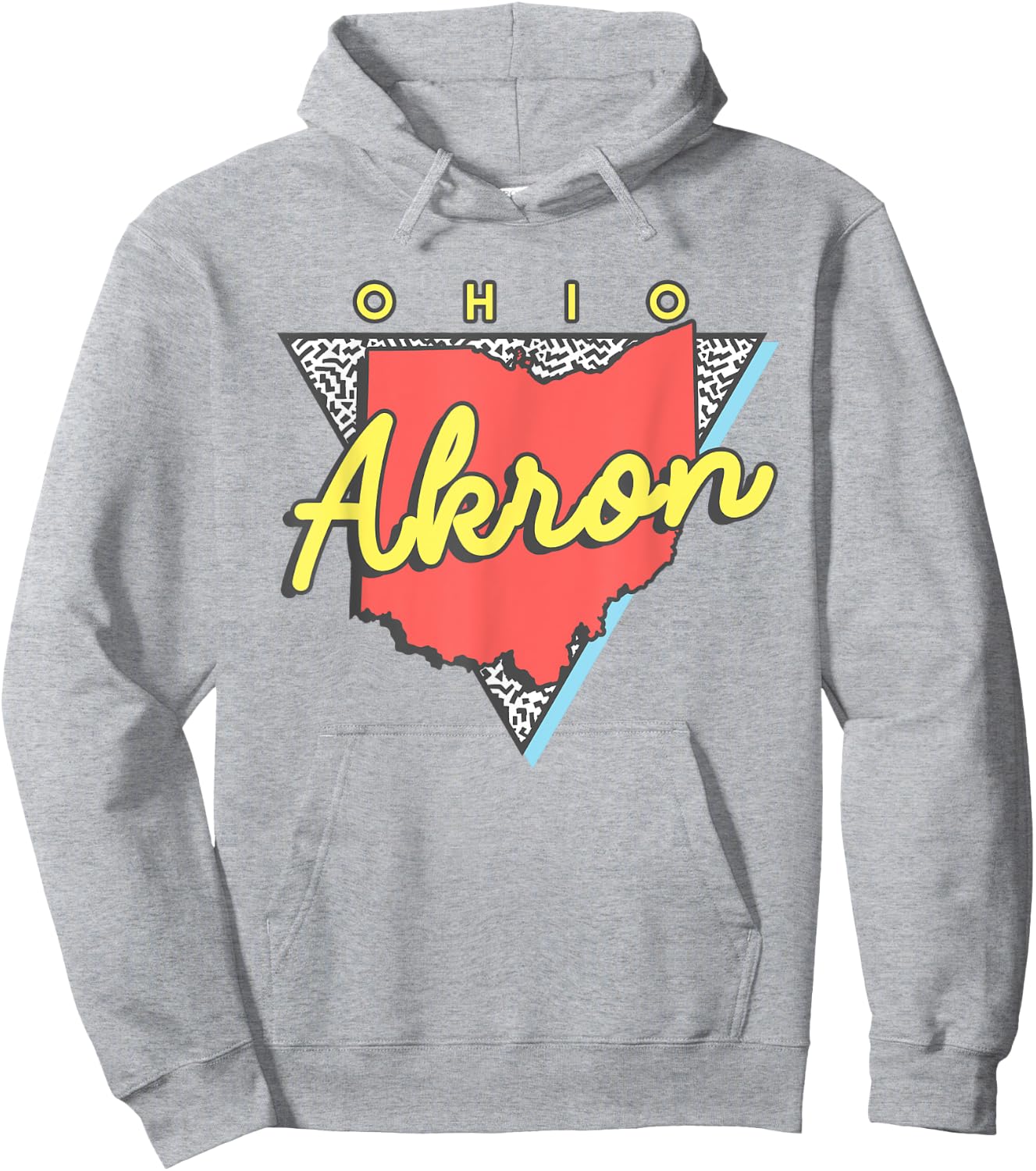 Akron Ohio Retro Triangle OH City Hoodie - Hoodie | Ash