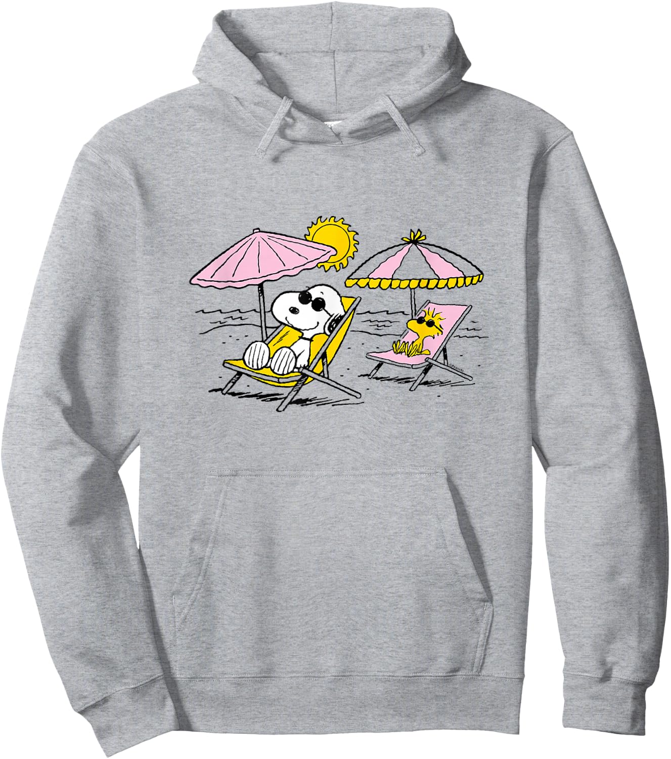 Peanuts - Snoopy & Woodstock Beach Hoodie - Hoodie | Ash