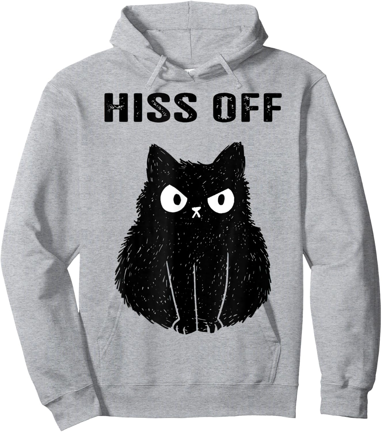 Black Cat Hiss Off Hoodie - Hoodie | Ash
