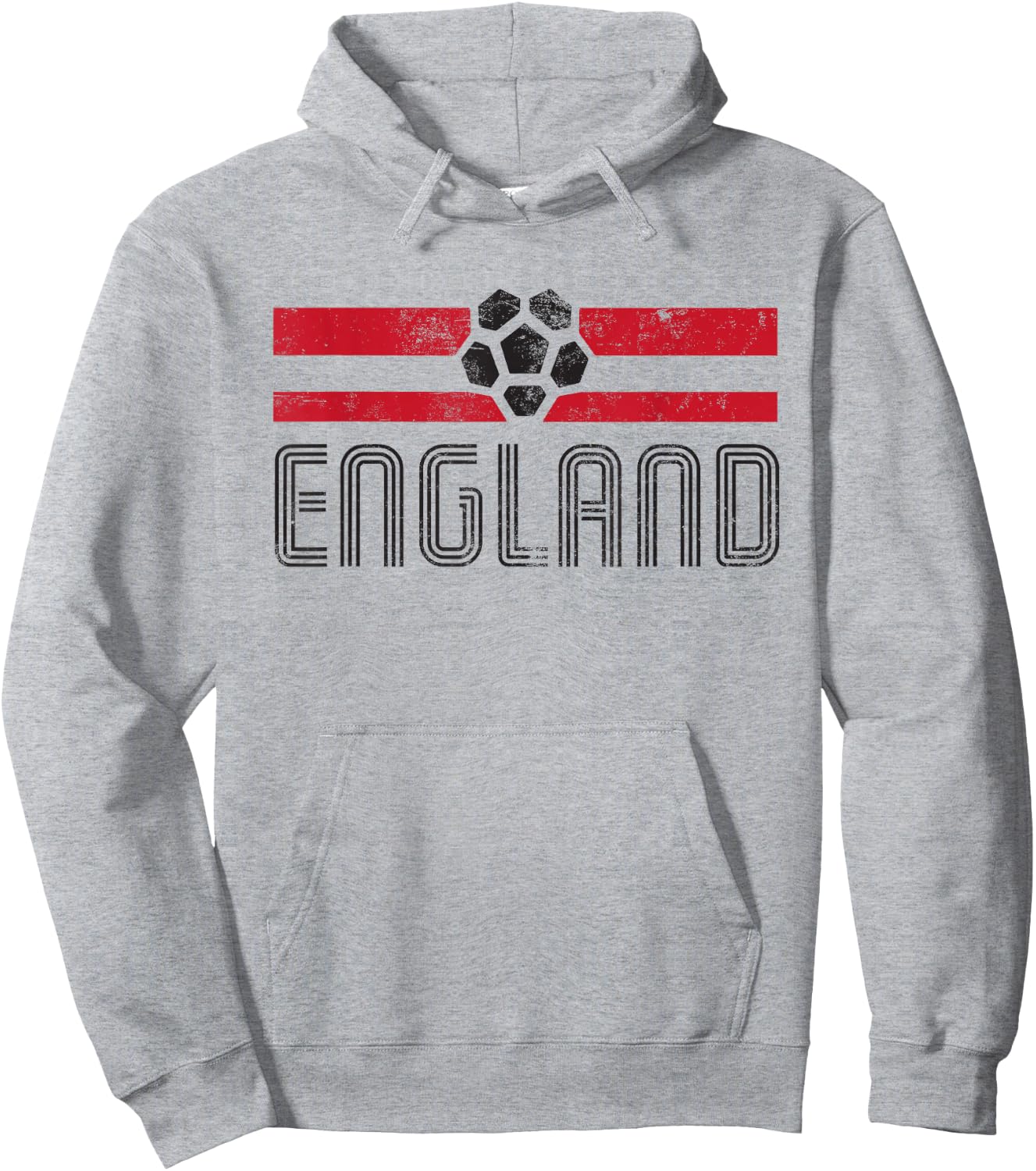 England Retro Stripe Euro Football Hoodie - Hoodie | Ash