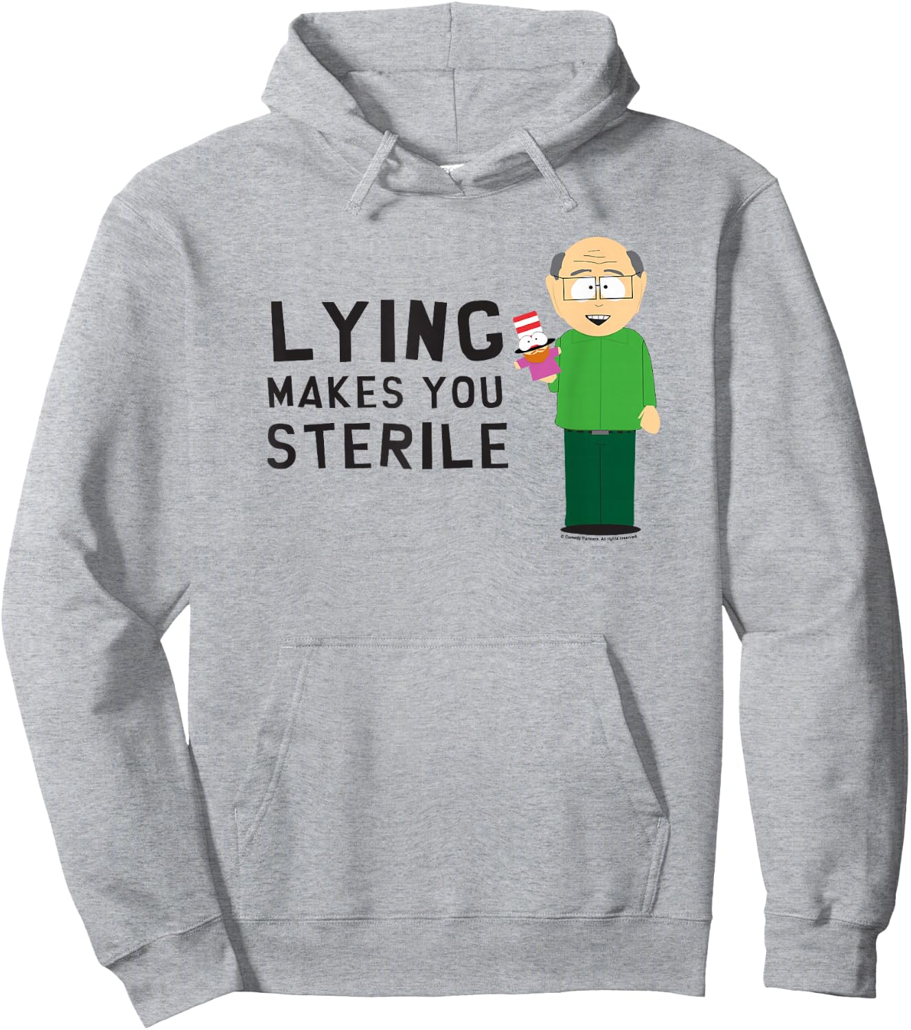 South Park Mr. Garrison Lying Makes You Sterile Hoodie - Hoodie | Ash