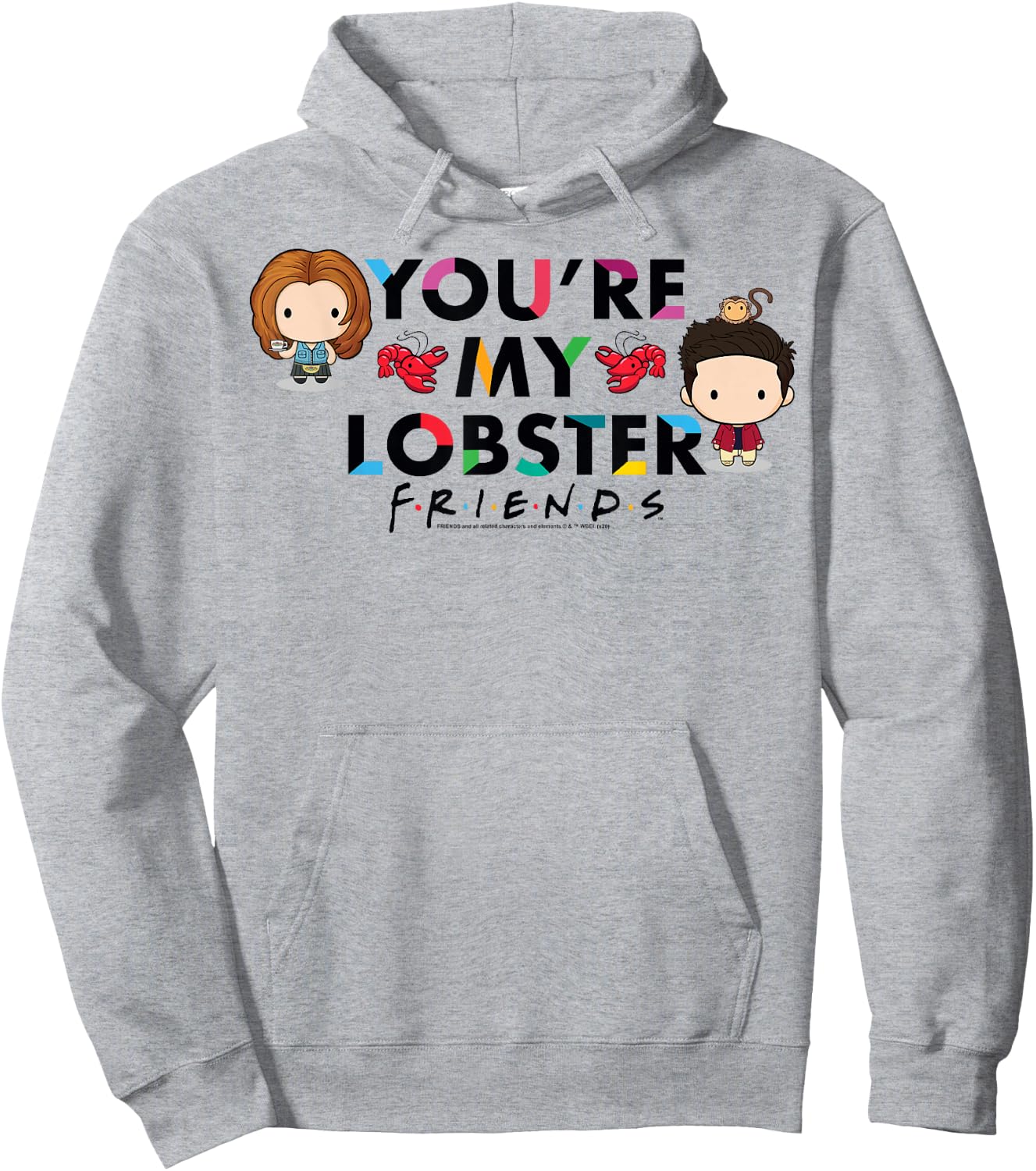 Friends Chibi Ross & Rachel You're My Lobster Hoodie - Hoodie | Ash