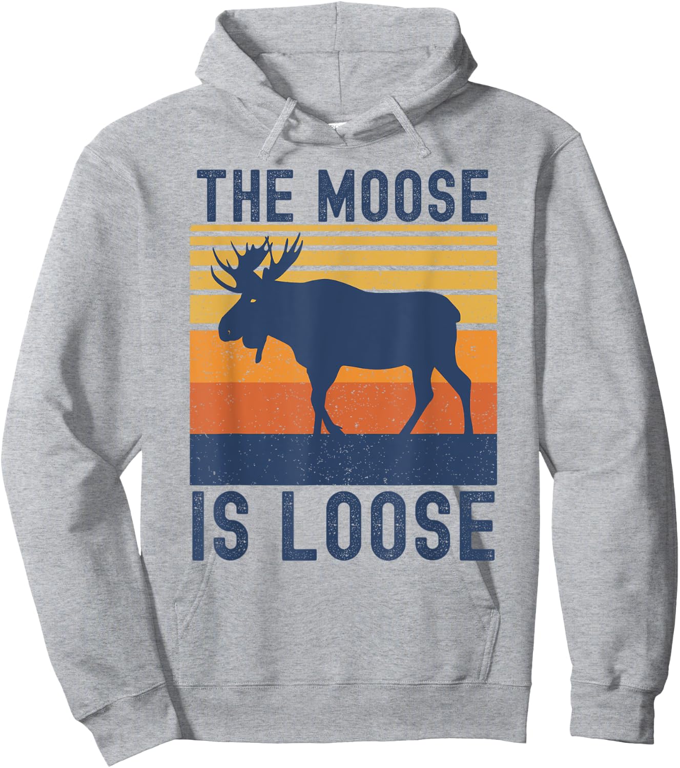 Retro Vintage Moose Is Loose Funny Moose Lover Hoodie - Hoodie | Ash