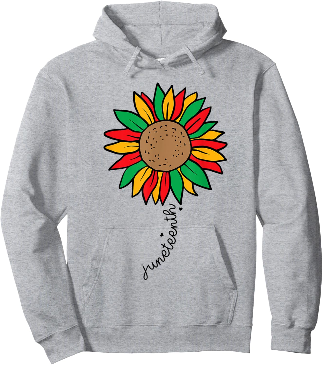 Juneteenth Colorful Sunflower Juneteenth Flower Hoodie - Hoodie | Ash