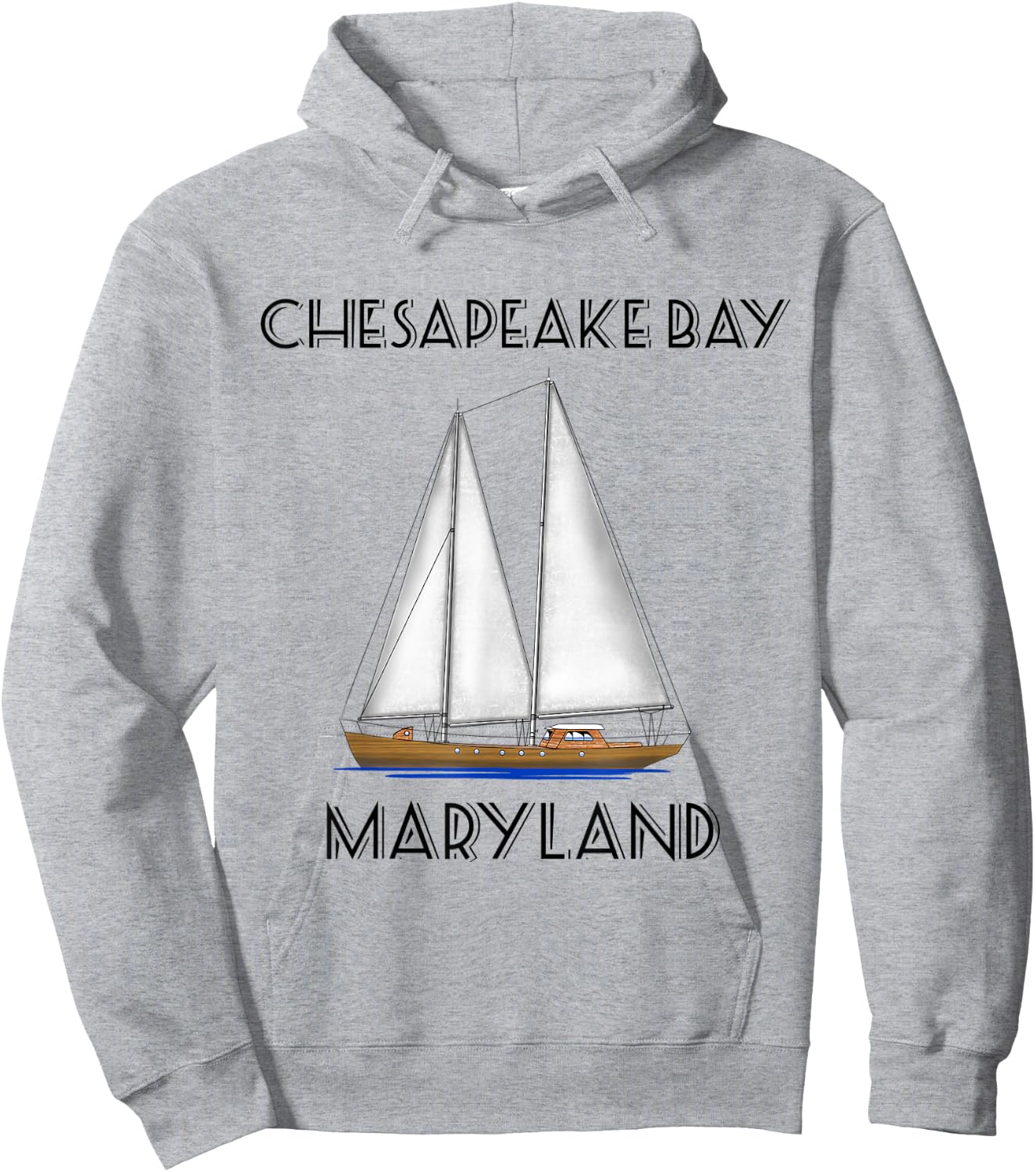 Sailboat Chesapeake Bay Maryland Hoodie - Hoodie | Ash