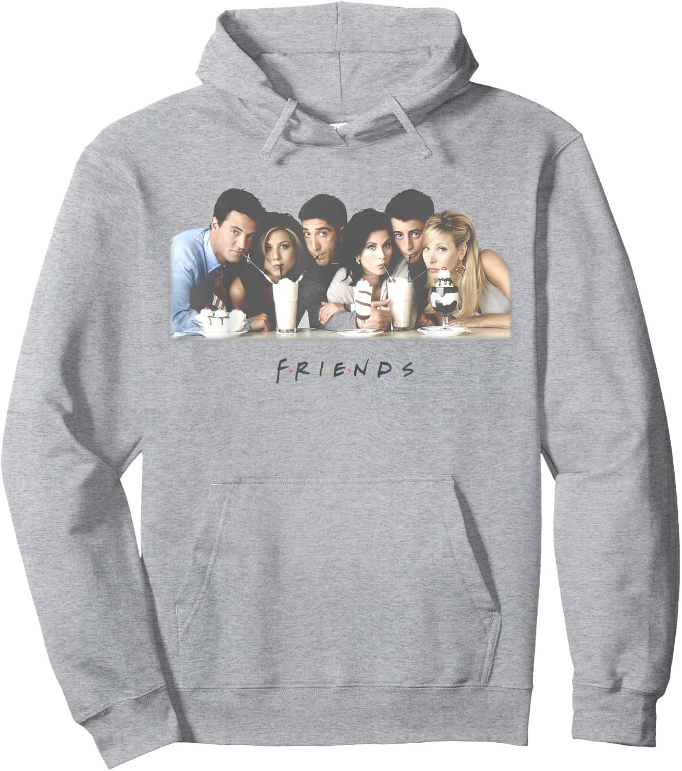 Friends Group Shot Milkshake Logo Hoodie - Hoodie | Ash
