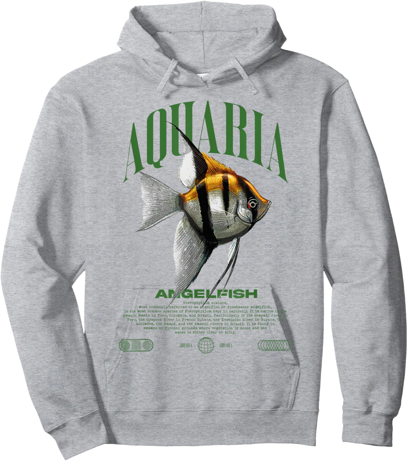 Angelfish Cichlid Fish Keeper Modern Streetwear Hoodie - Hoodie | Ash