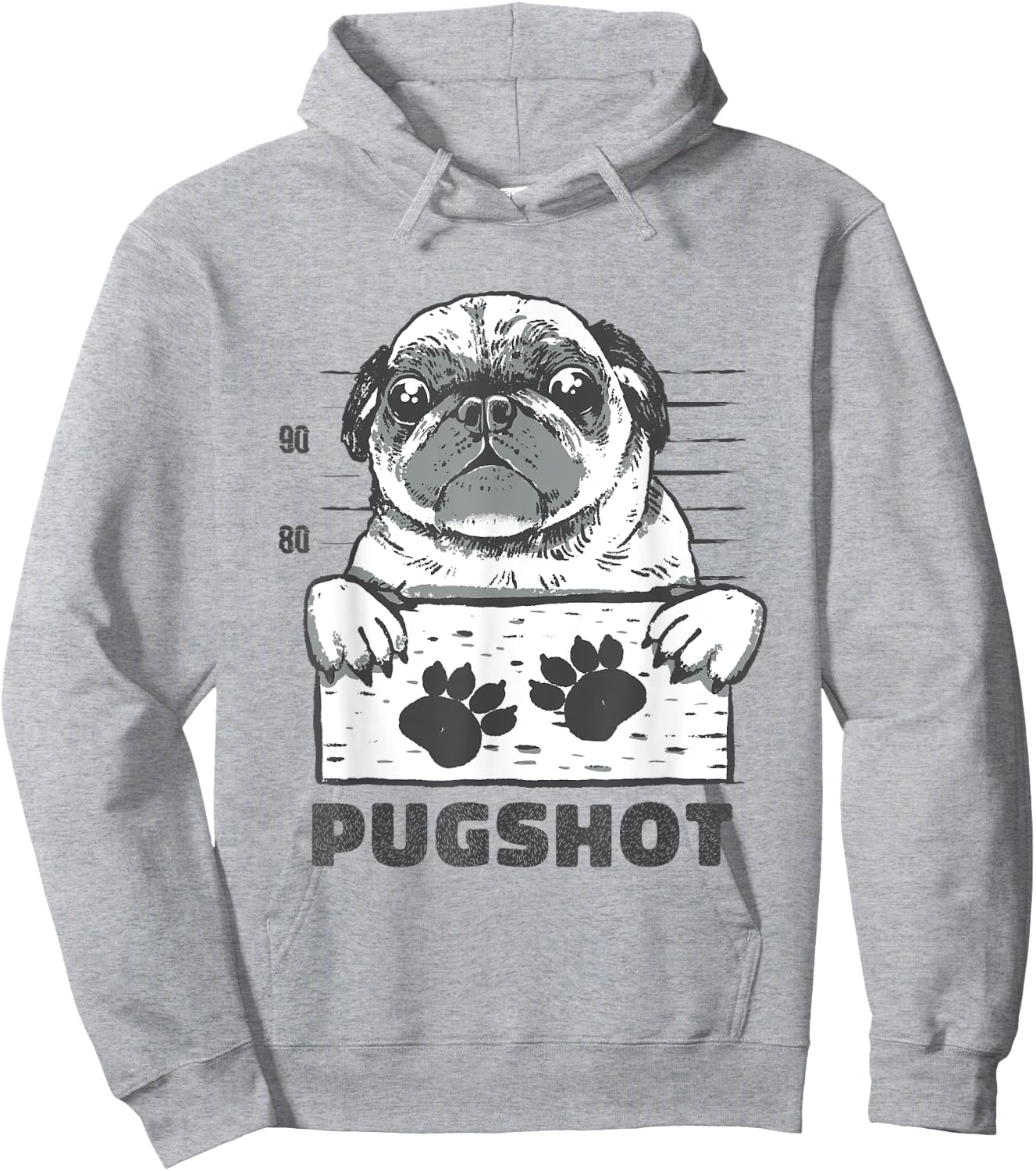 Pugshot - Pug Hoodie - Hoodie | Ash
