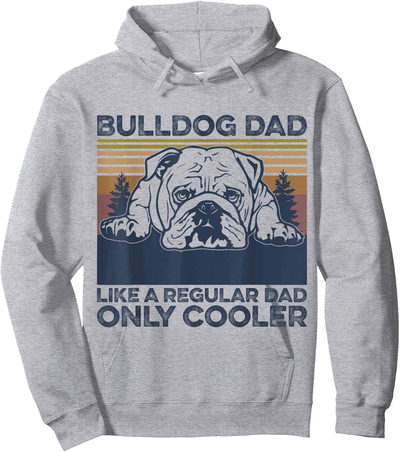 Bulldog Dad dog owner lovers , Grey, Small Hoodie - Hoodie | Ash