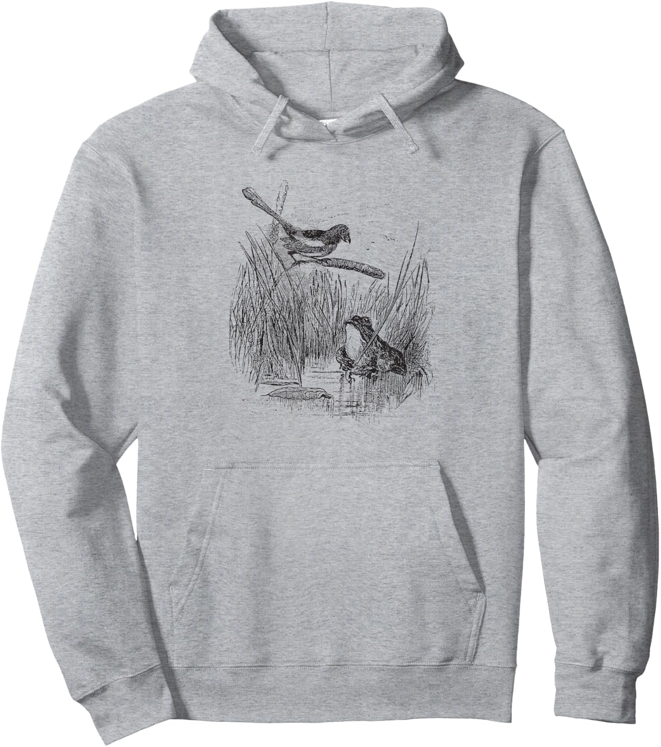 Vintage Frog and the Bird Hoodie - Hoodie | Ash