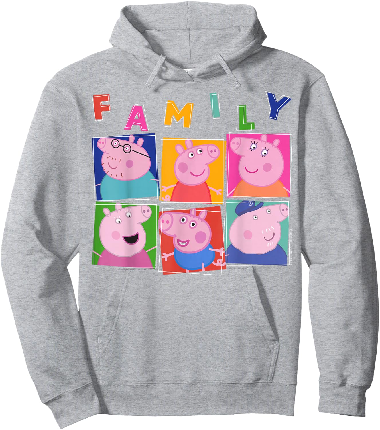 Peppa Pig Family Box Up Hoodie - Hoodie | Ash