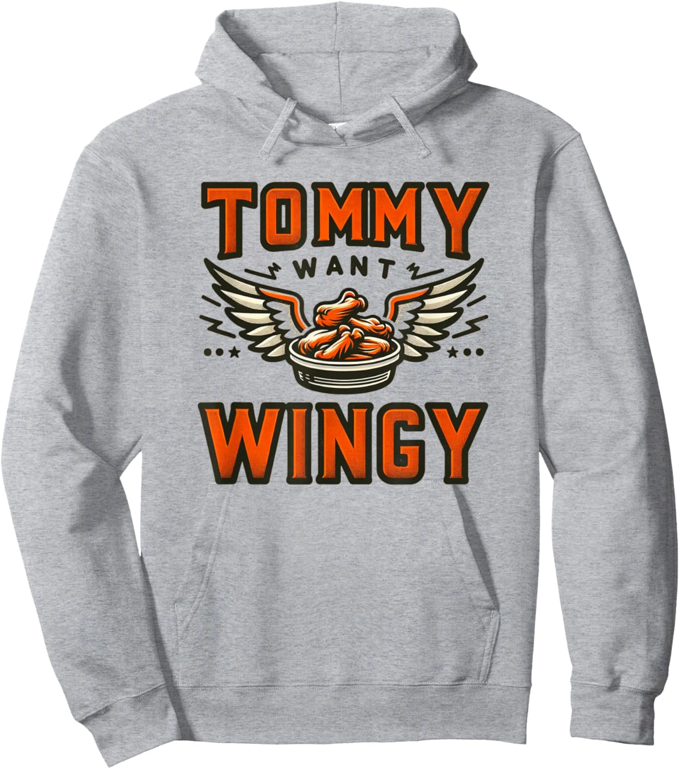 Tommy Want Wingy : Fried Chicken Wing Craze Hoodie - Hoodie | Ash