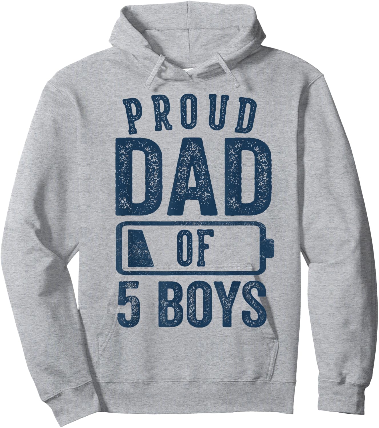 Proud Dad of 5 Boys Gifts Daddy of Five Sons Hoodie - Hoodie | Ash