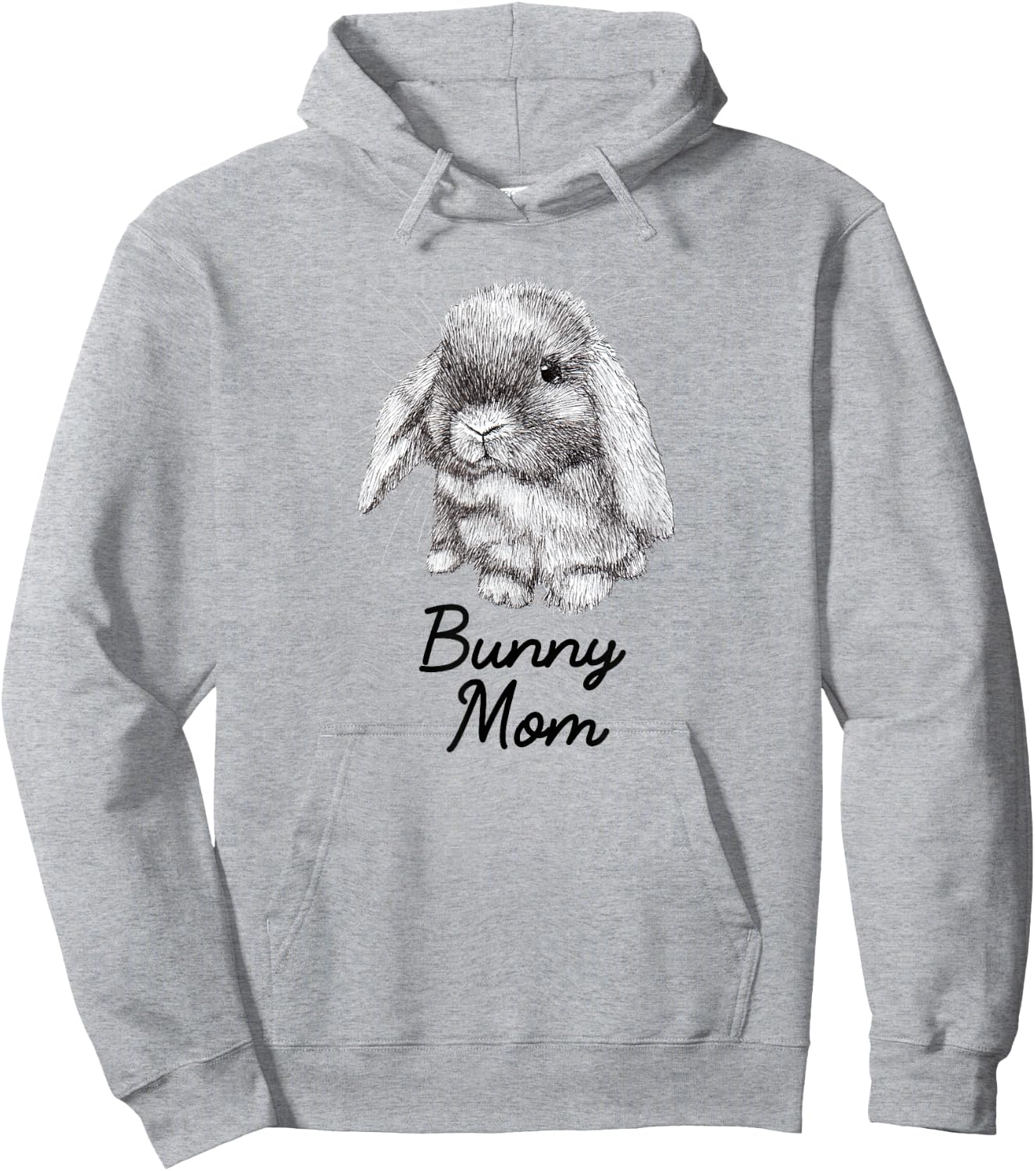 Lop Eared Bunny Rabbit Mom Drawing Hoodie - Hoodie | Ash