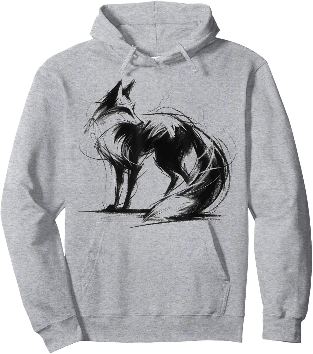 Black Charcoal Fox Animal Lover Vixen Outfit Hoodie - Hoodie | Ash