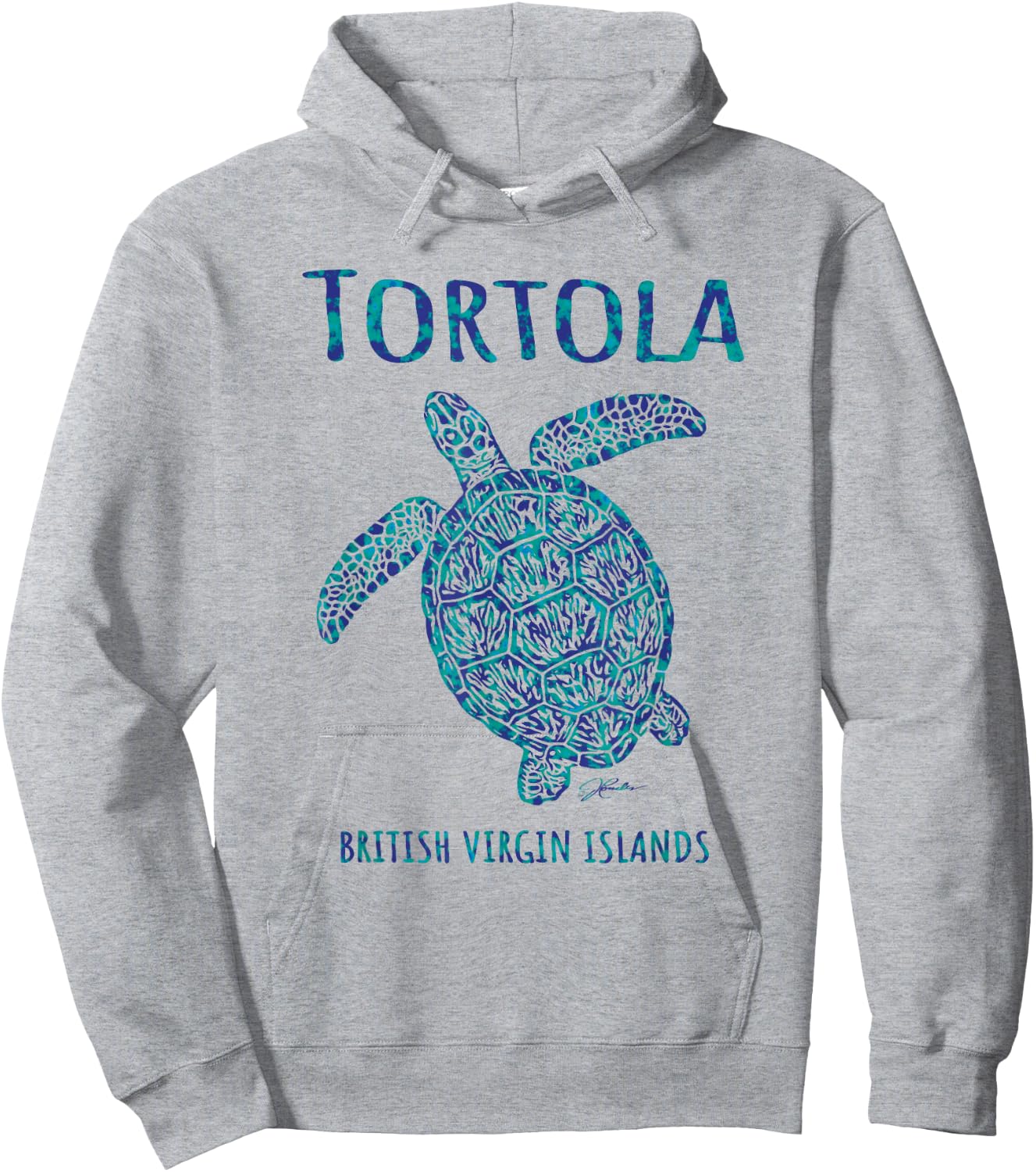 JCombs: Tortola, BVI, Sea Turtle, Beach Hoodie - Hoodie | Ash