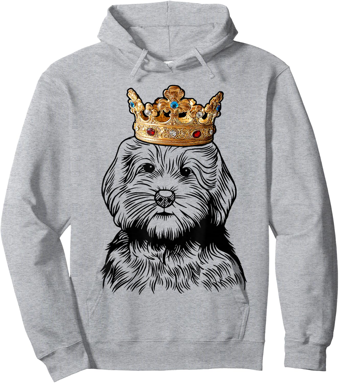 Goldendoodle Dog Wearing Crown Hoodie - Hoodie | Ash