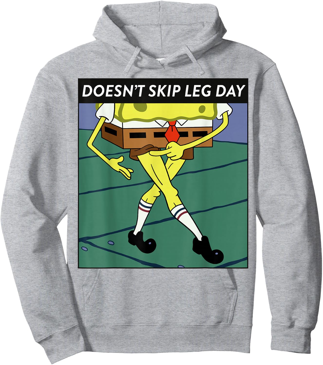 SpongeBob SquarePants Doesn't Skip Leg Day Meme Hoodie - Hoodie | Ash