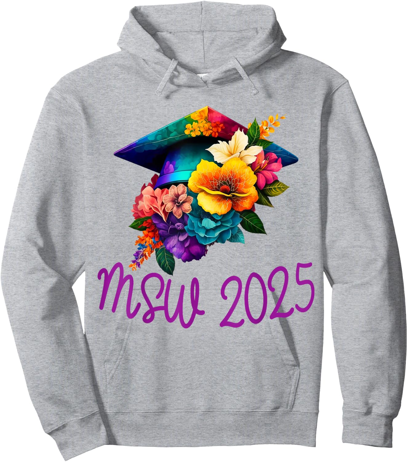 MSW 2025 Masters Social Work Worker Graduation Hoodie - Hoodie | Ash