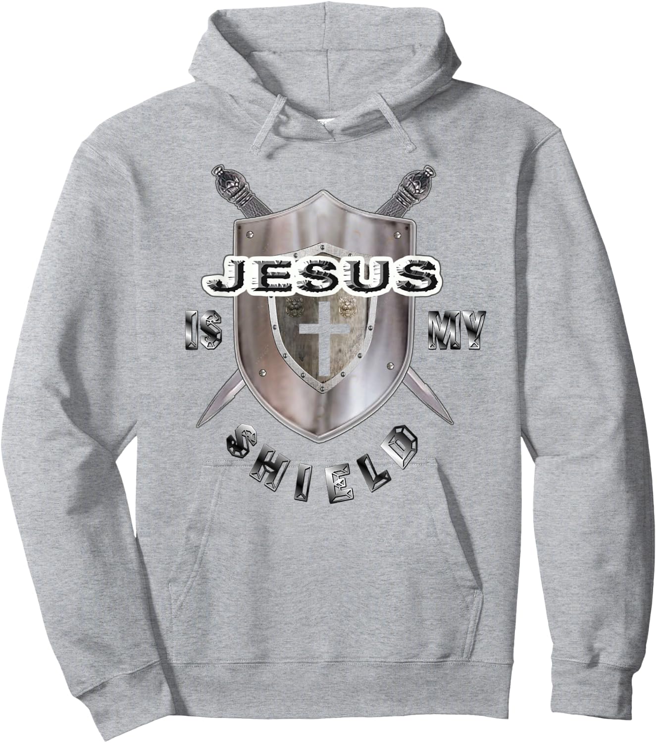 Awesome JESUS IS MY SHIELD Hoodie - Hoodie | Ash