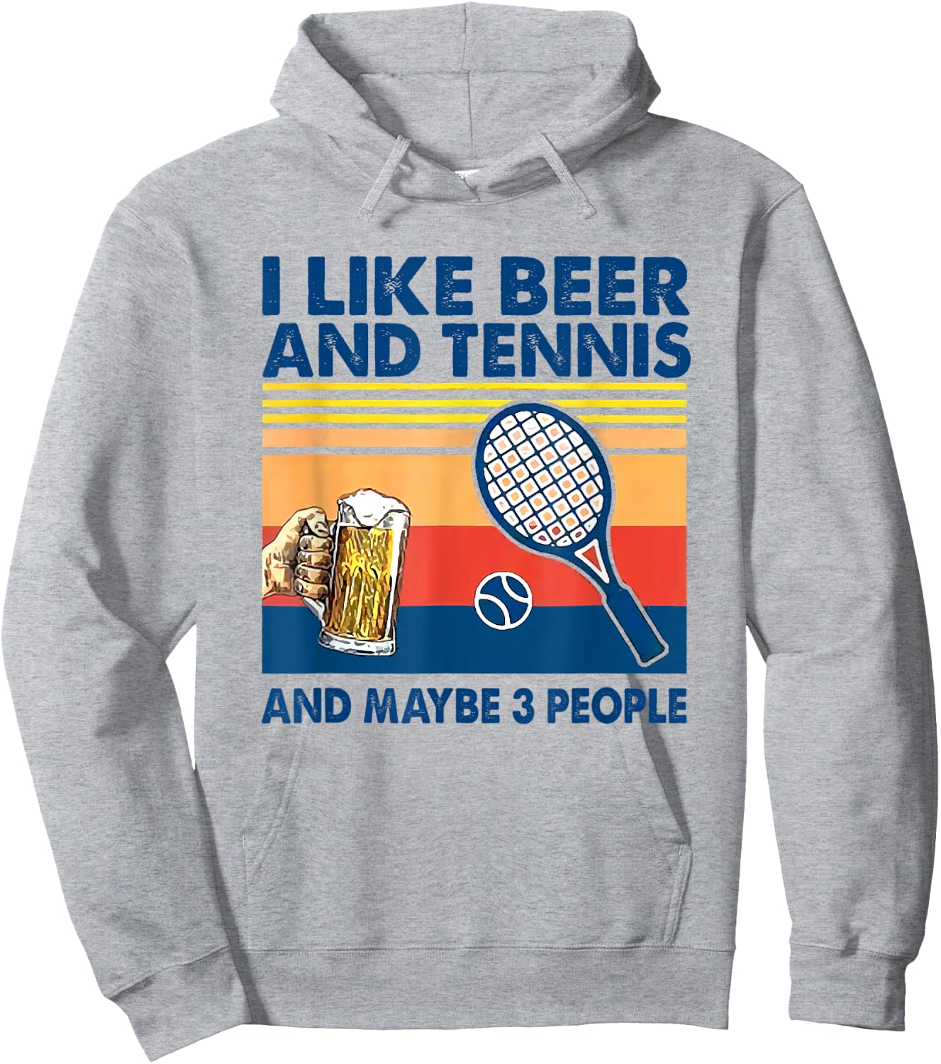 I like beer and tennis maybe 3 people vintage Hoodie - Hoodie | Ash