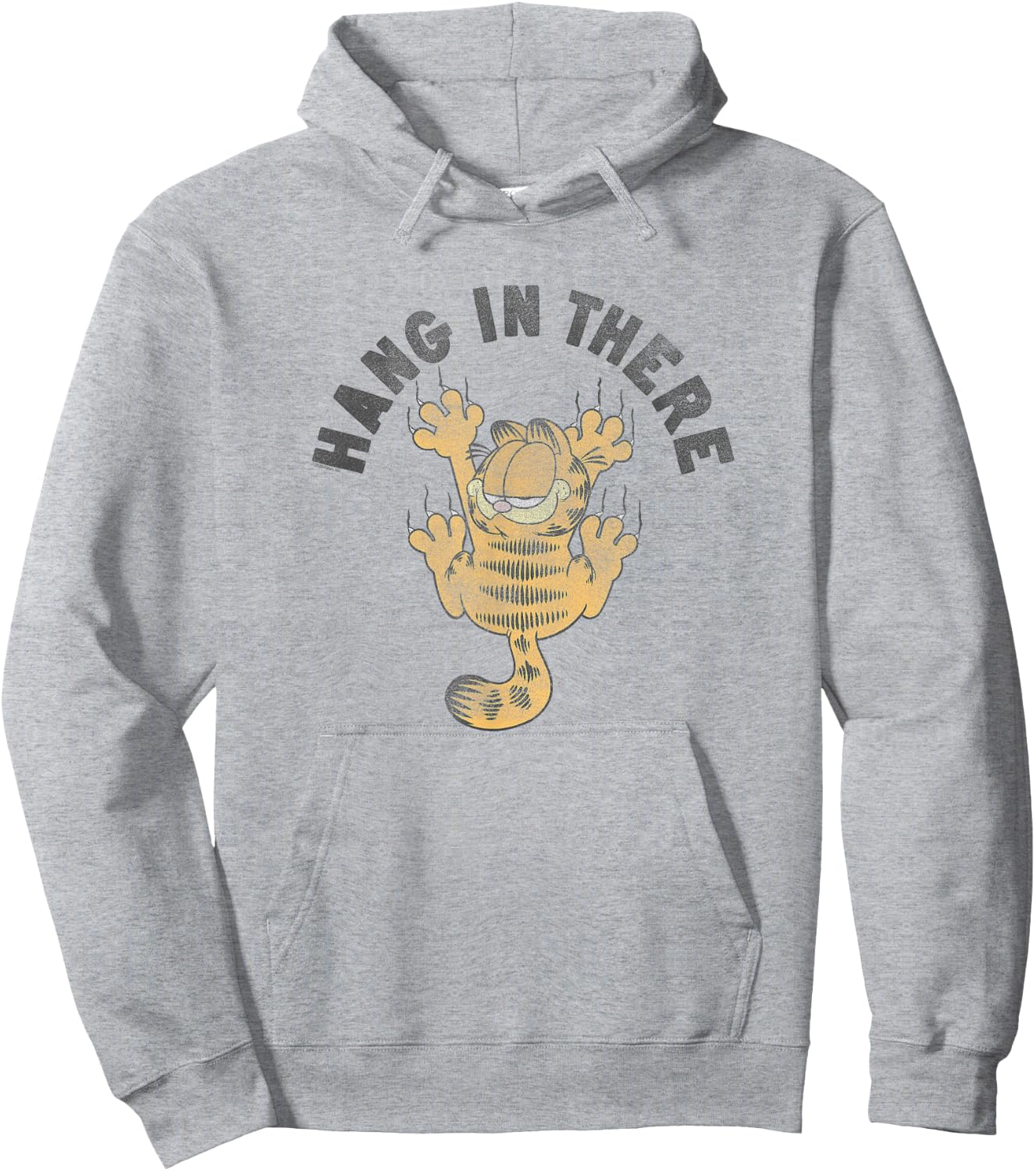 Garfield Hang in There Claw Marks Cartoon Cat Hoodie - Hoodie | Ash