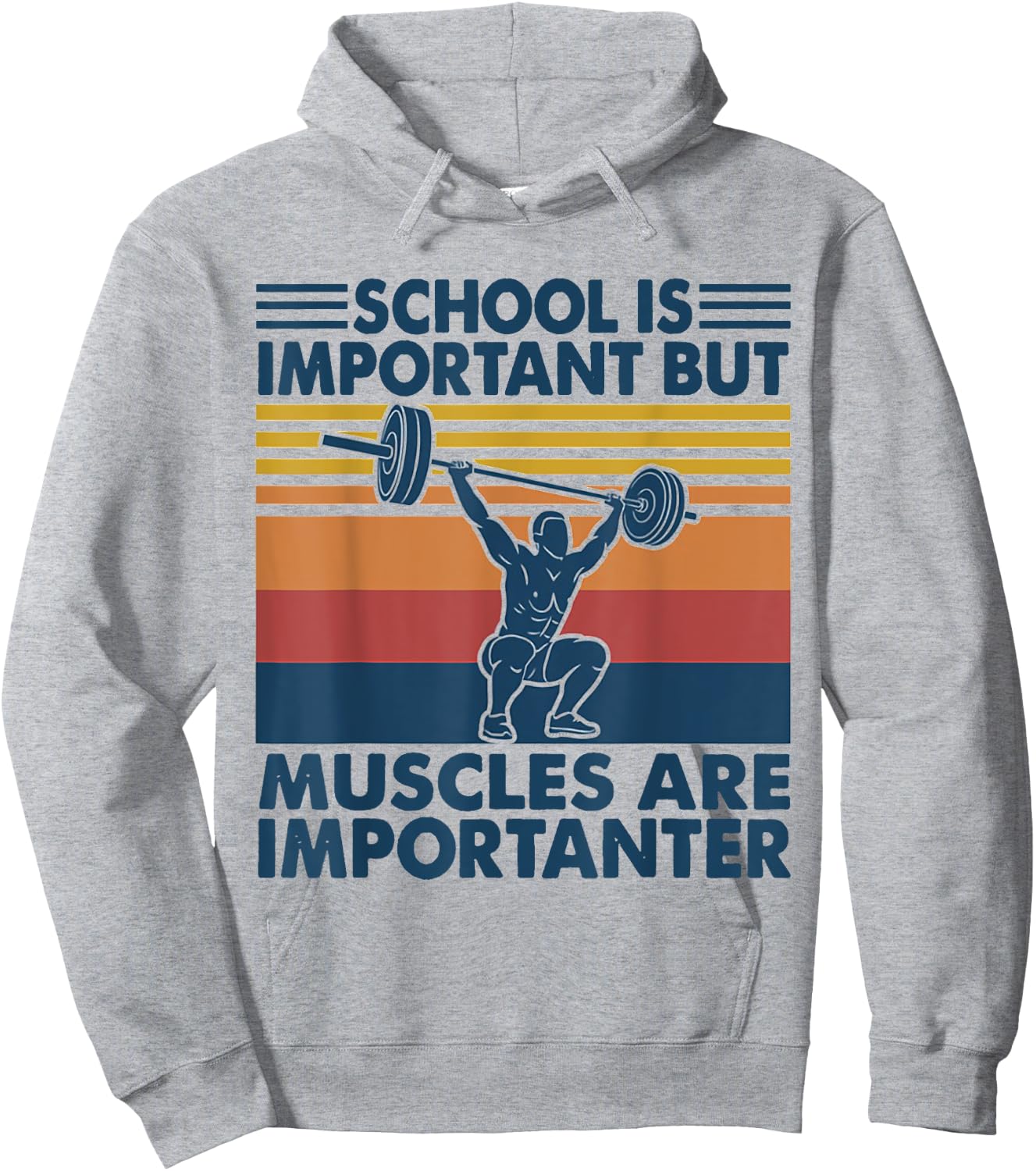 School Is Important But Muscles Are Importanter Hoodie - Hoodie | Ash