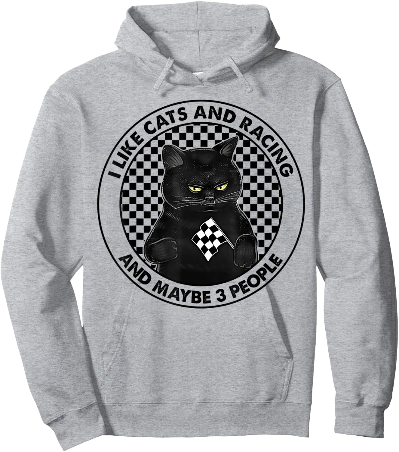 I Like Cats And Racing And Maybe 3 People Hoodie - Hoodie | Ash