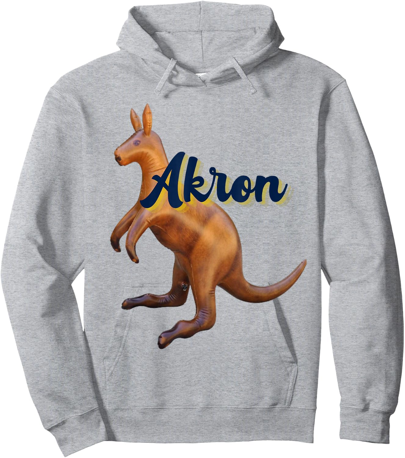 Akron Kangaroo Fun Retro Zips Hoodie - Hoodie | Ash