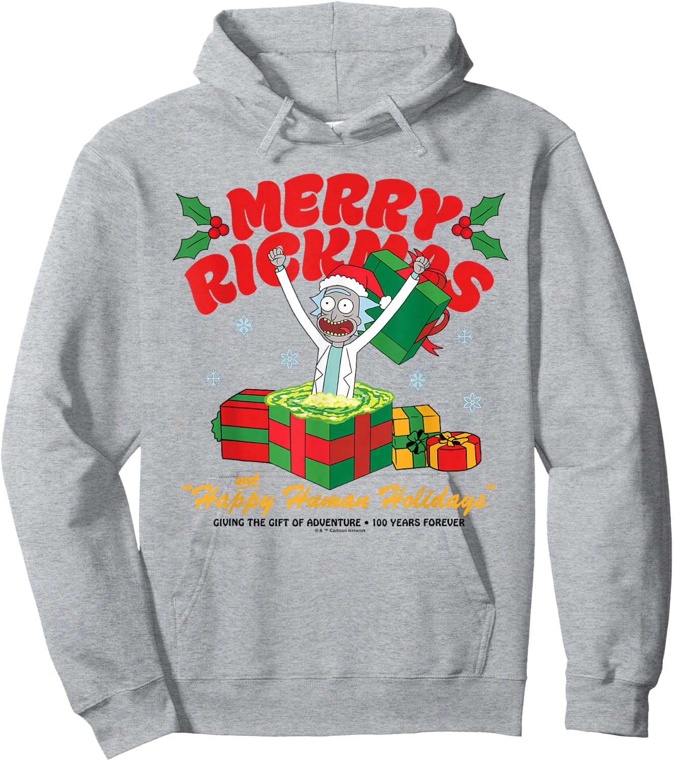 Rick and Morty Christmas Merry Rickmas Presents Hoodie - Hoodie | Ash