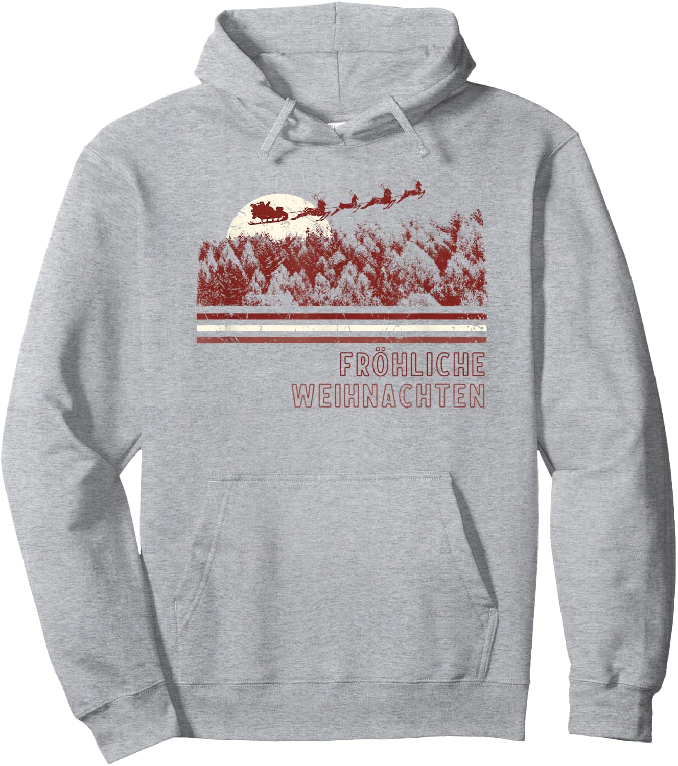 German Christmas Market Retro Santa Hoodie - Hoodie | Ash