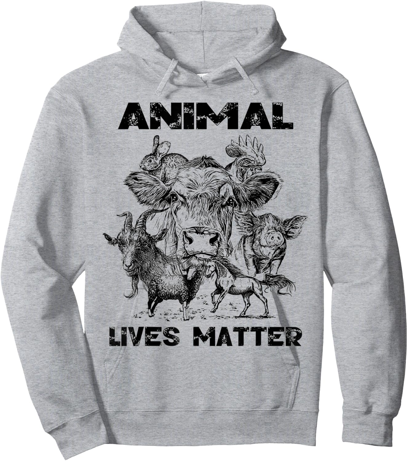 Animal Lives Matter Vegan Gift Hoodie - Hoodie | Ash