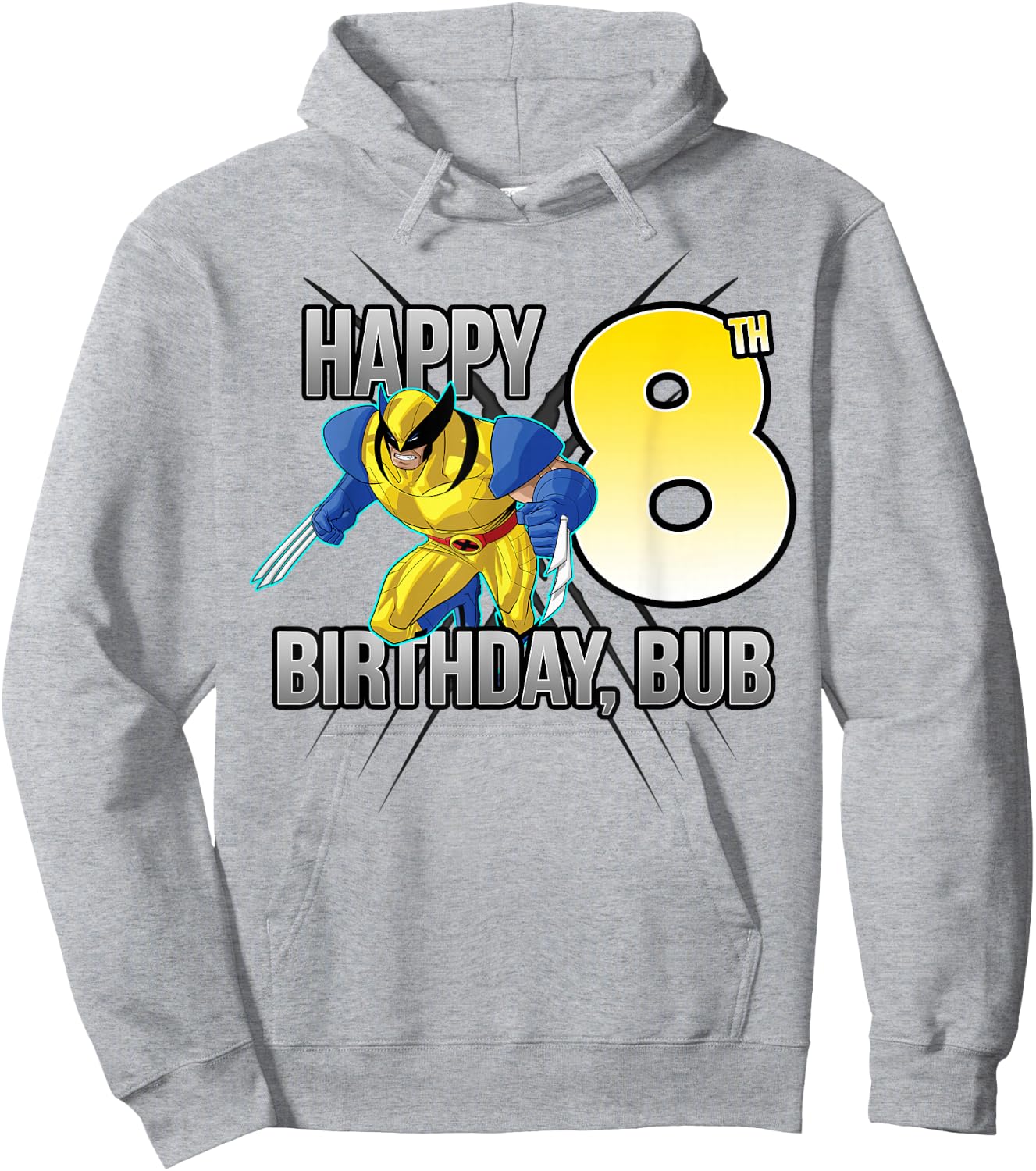 Marvel X-Men Wolverine Happy 8th Birthday Bub Hoodie - Hoodie | Ash