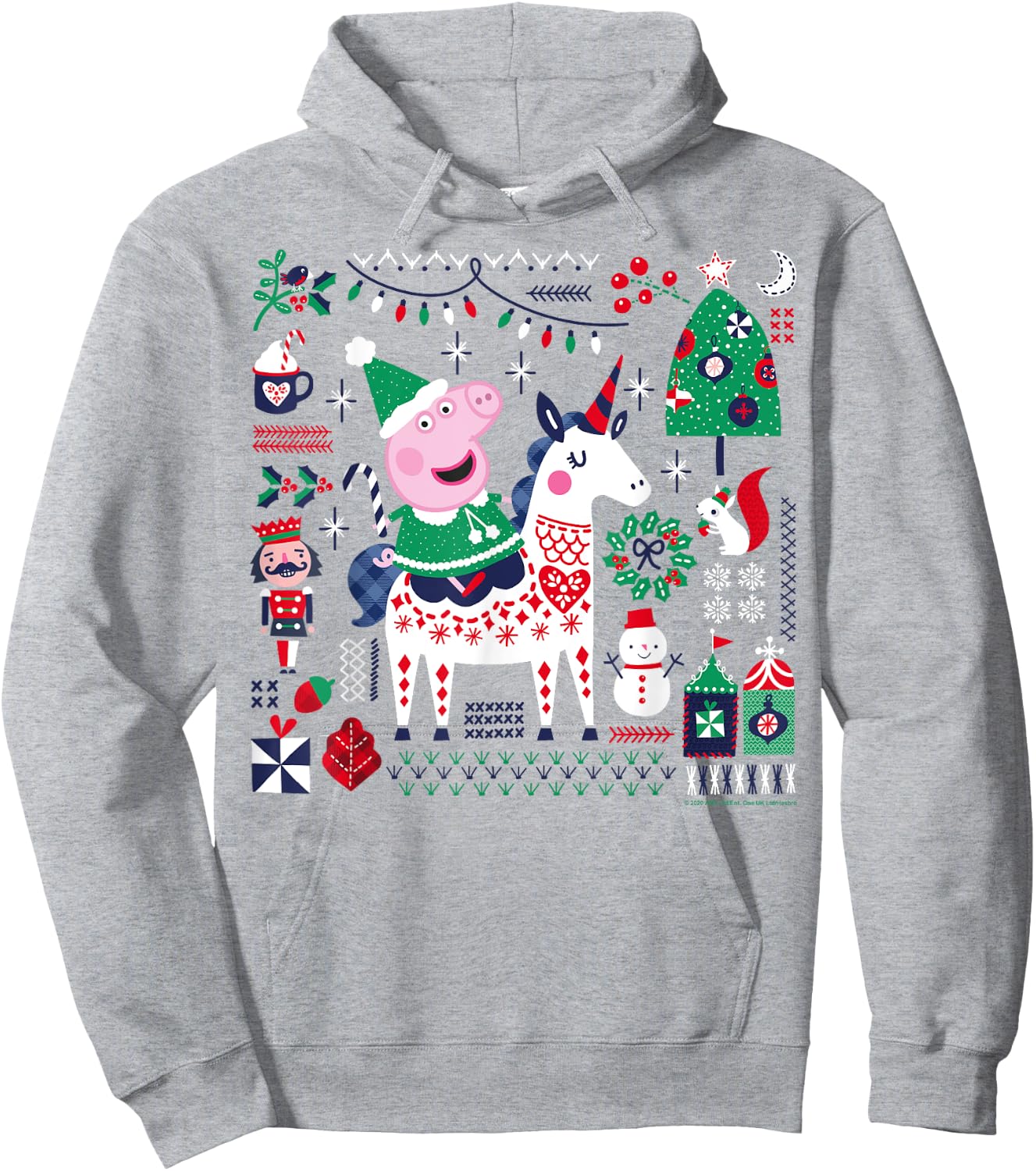 Peppa Pig Christmas Horse Hoodie - Hoodie | Ash