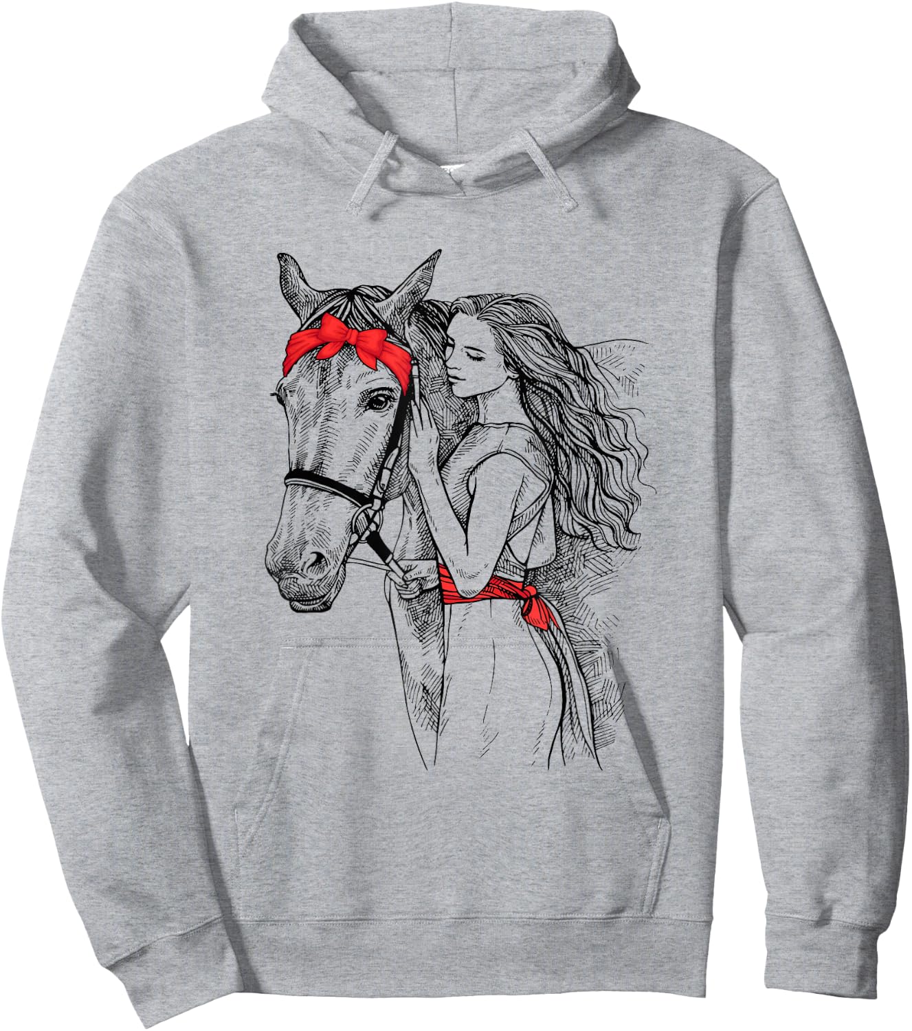 Horse Bandana For Horse Girls Horseback Riding Hoodie - Hoodie | Ash