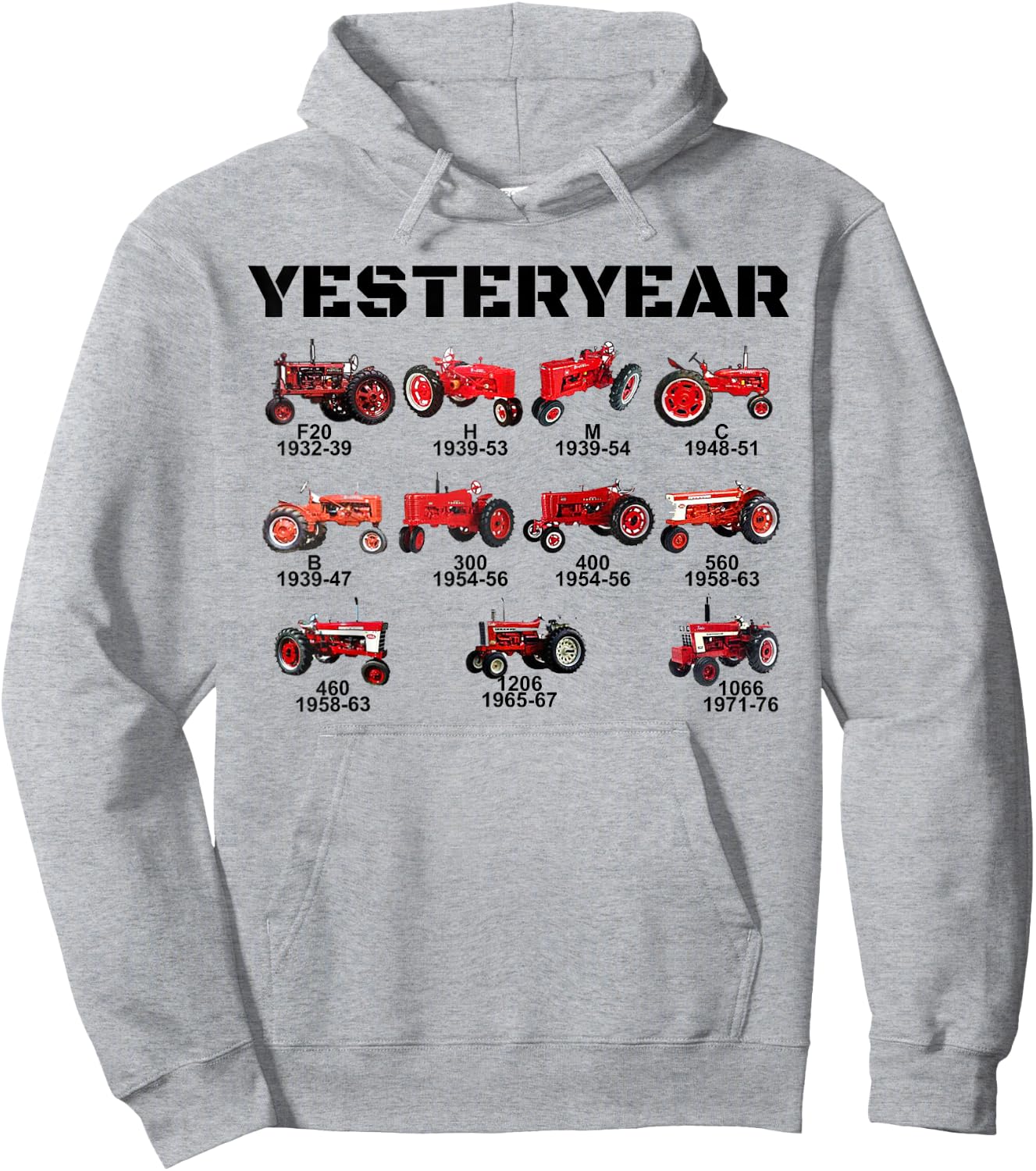 Vintage Red Tractor Yesteryear Hoodie - Hoodie | Ash