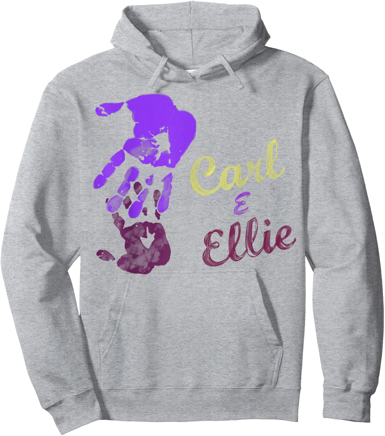 Disney Pixar Up Carl & Ellie Handprints Hoodie - Hoodie | Ash