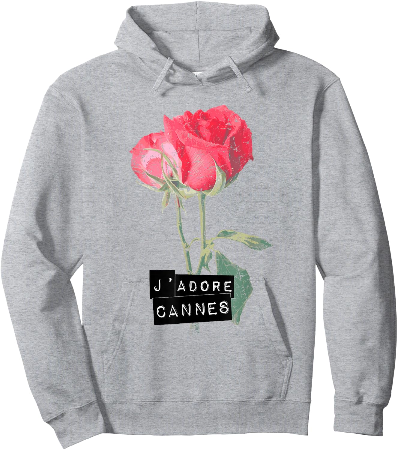 Cannes France Rose Flower J'adore I LOVE CANNES Hoodie - Hoodie | Ash