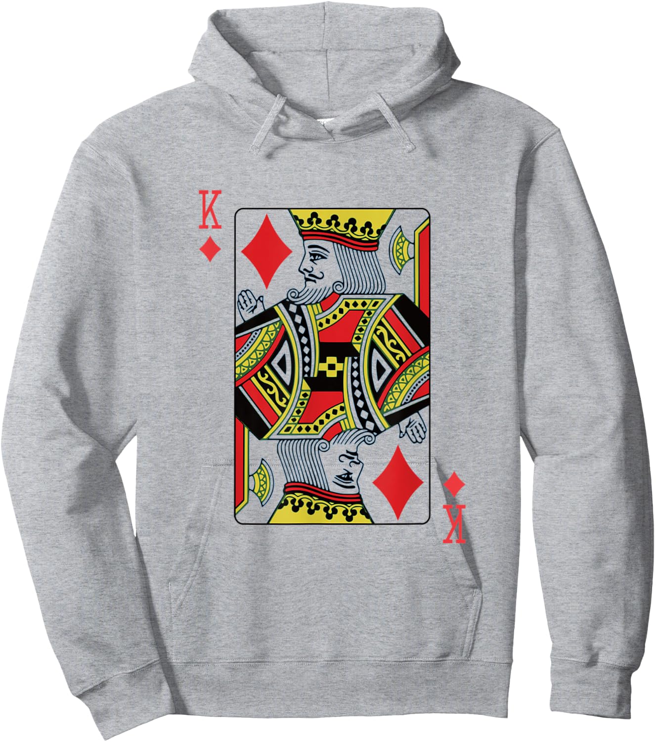 King of Diamonds Playing Card Poker Hoodie - Hoodie | Ash
