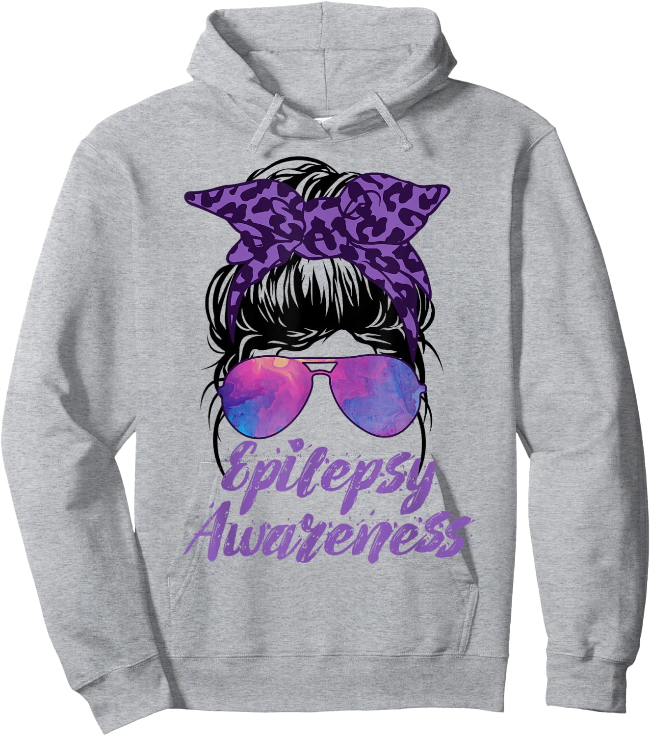 I Wear Purple For Epilepsy Awareness Hoodie - Hoodie | Ash