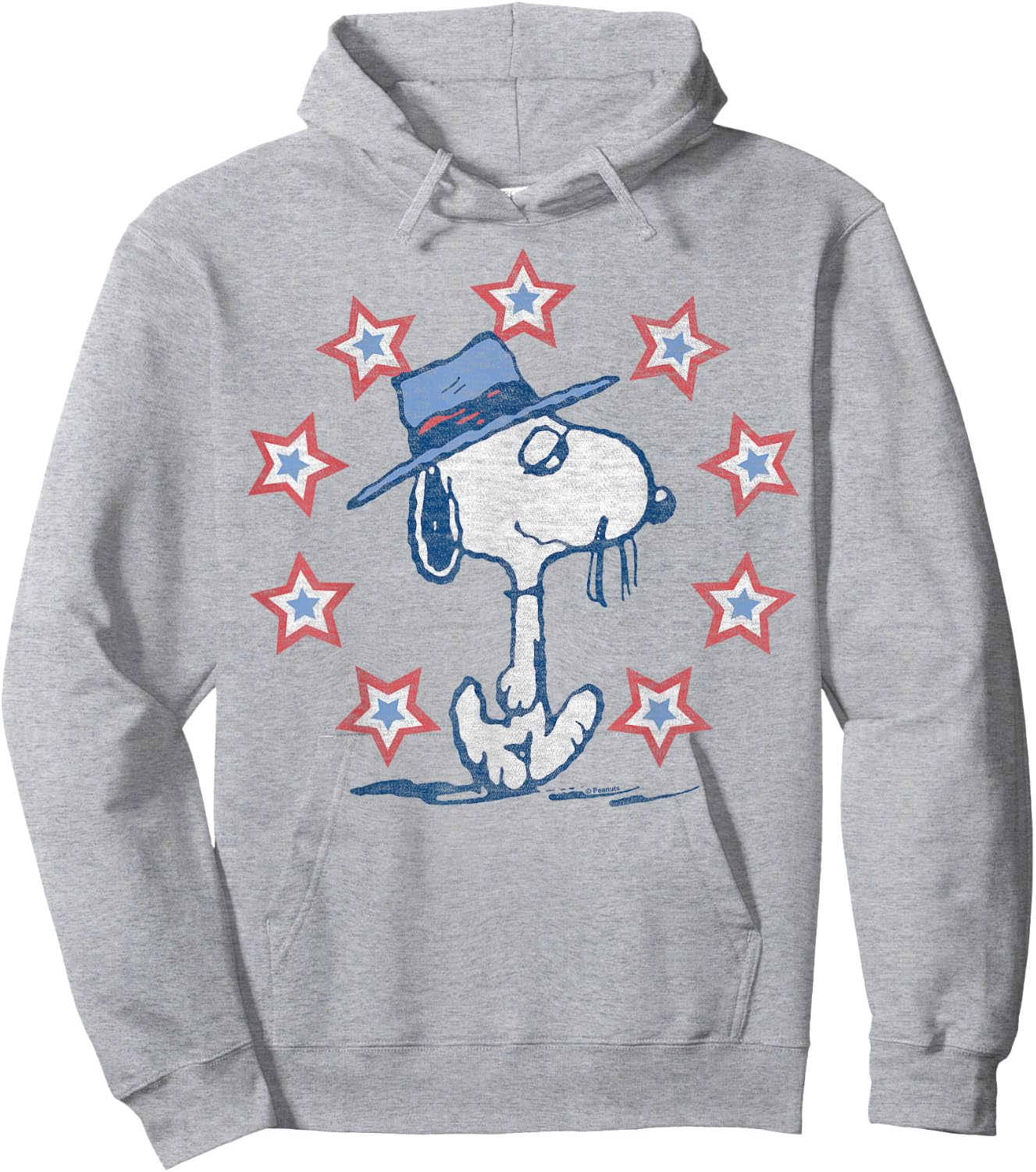 Peanuts - Spike Red White Blue Americana Stars Hoodie - Hoodie | Ash