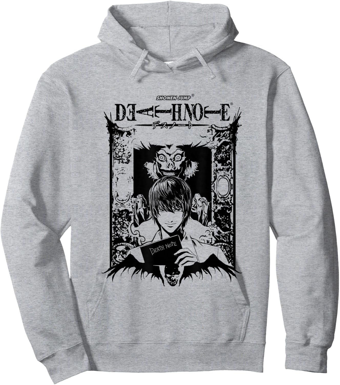 Death Note Light and Ryuk in Ornate Frame Anime Hoodie - Hoodie | Ash