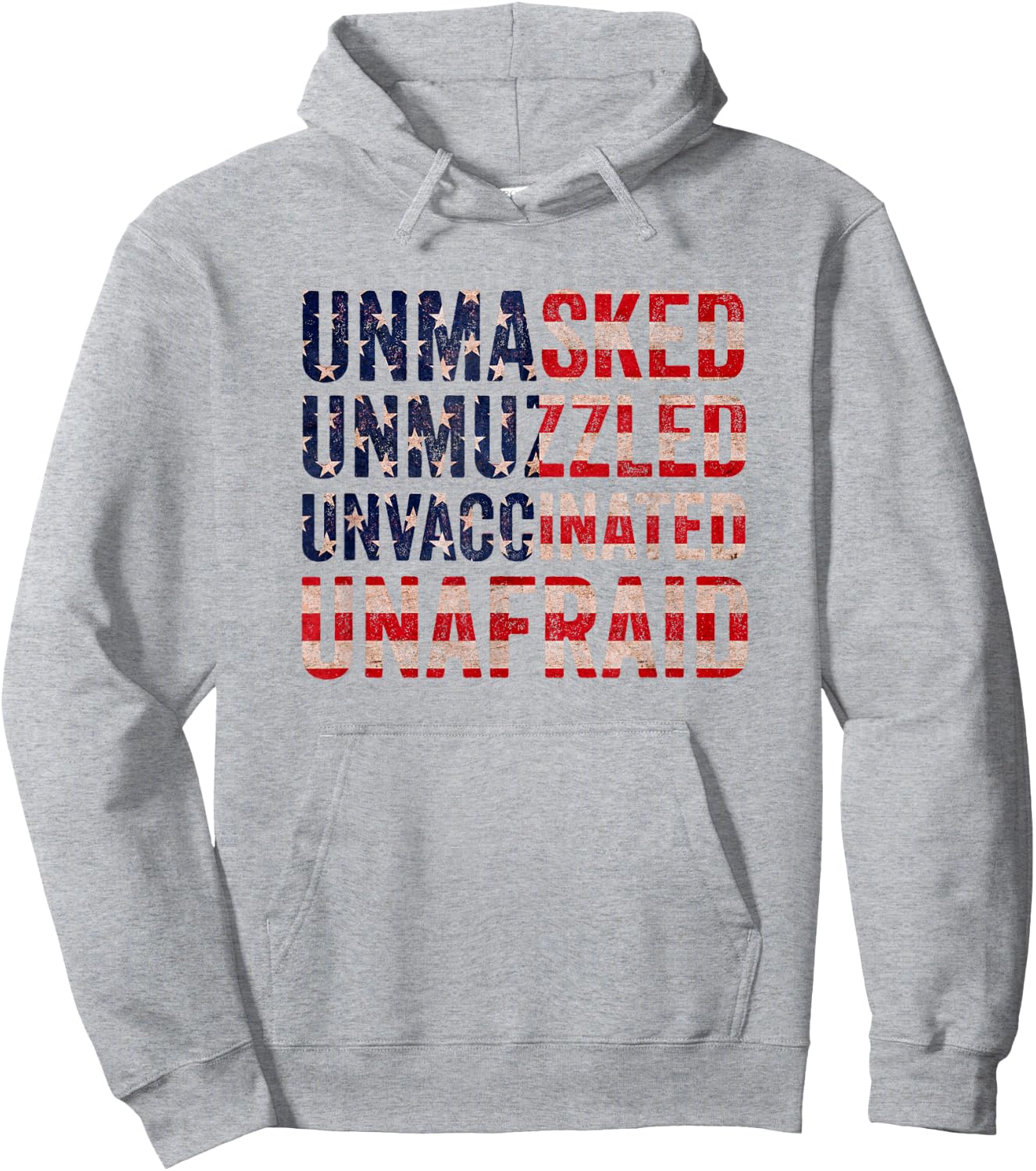 Unmasked unmuzzled unvaccinated unafraid Hoodie - Hoodie | Ash
