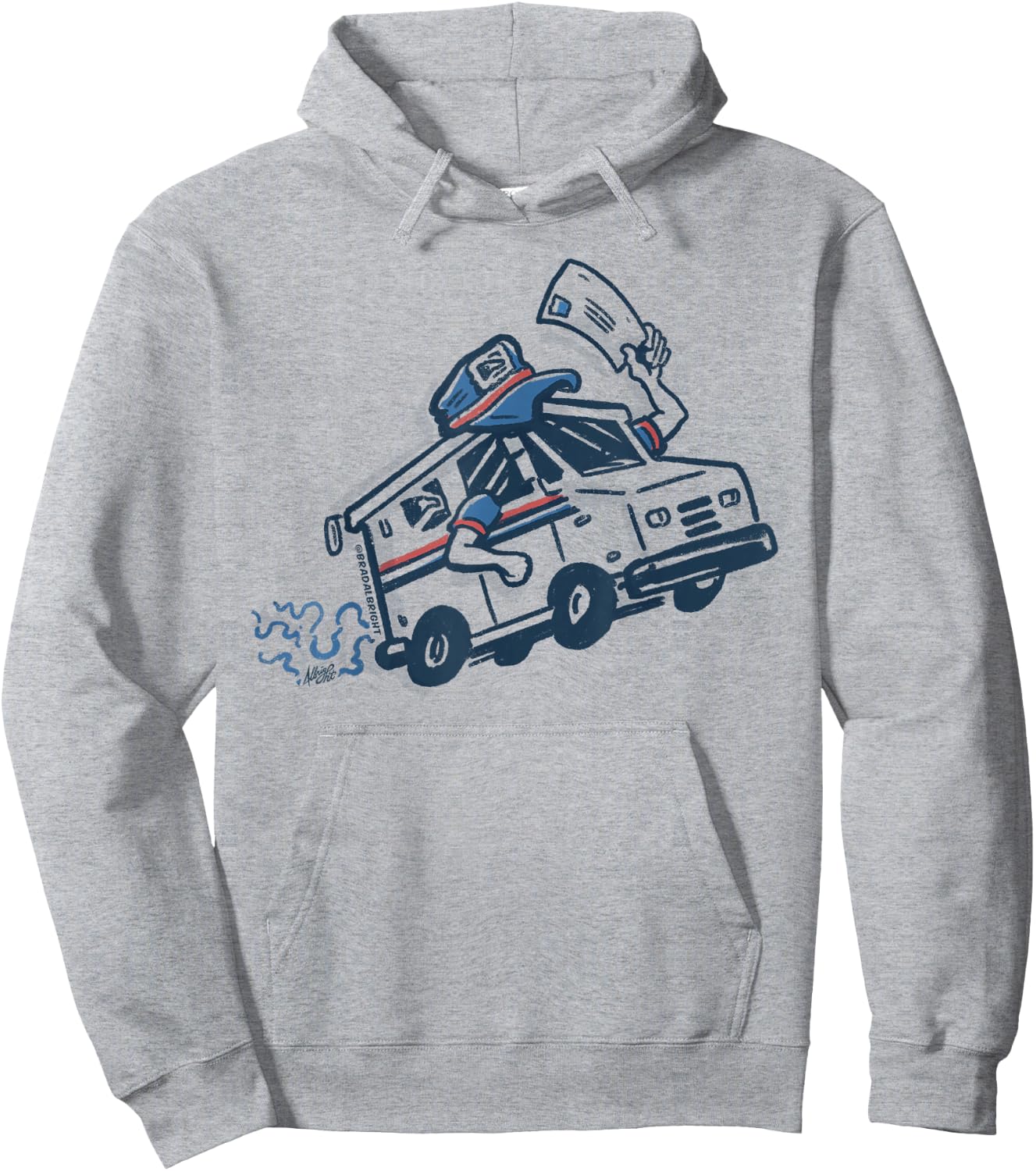 Postal Service Mailman Truck Hoodie - Hoodie | Ash
