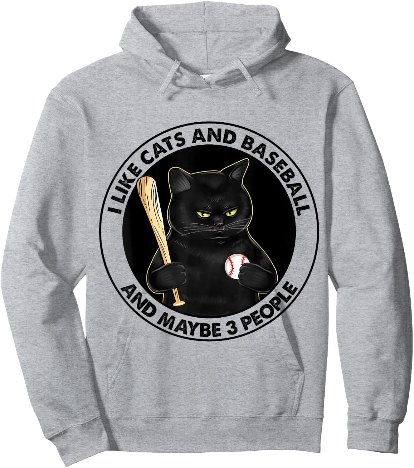 I Like Cats And Baseball Hoodie - Hoodie | Ash